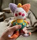 Circus Clown Amigurumi Pattern step 4 - final assembly and finishing