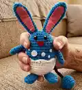 Azumarill Amigurumi Pattern step 4 - final assembly and finishing