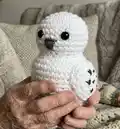 Hedwig the Owl Amigurumi Pattern step 1 - construction progress