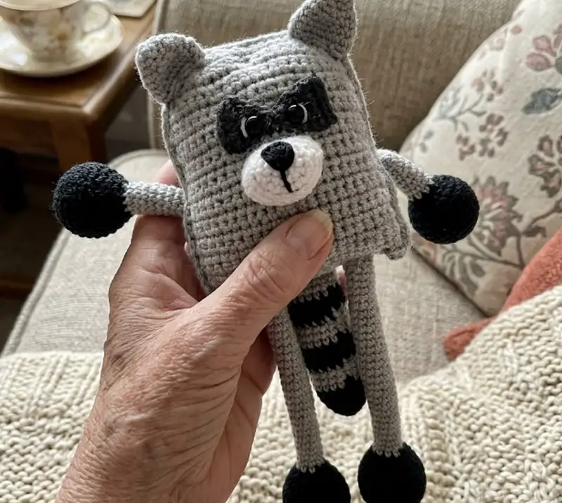 Quality crochet pattern: Rac the Raccoon Amigurumi Pattern - Intermediate level guide with complete instructions
