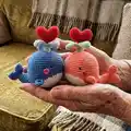Cupid Whale Amigurumi Pattern step 1 - construction progress