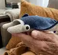 Jacque the Manta Ray Amigurumi Pattern step 2 - assembly progress