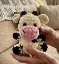Keychain Cow Amigurumi Pattern step 1 - construction progress