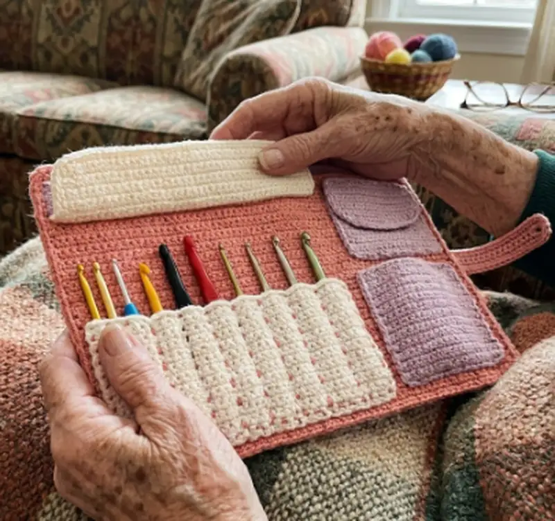 Complimentary Beginner Friendly crochet pattern: Crochet Hook Holder Pattern - Simple to follow guide