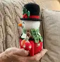 The Snowman Mug Amigurumi Pattern step 2 - assembly progress