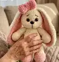 Bunny with Colorful Ears Amigurumi Pattern step 1 - construction progress