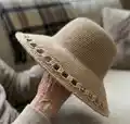 Crochet Summer Sun Hat Pattern step 2 - assembly progress